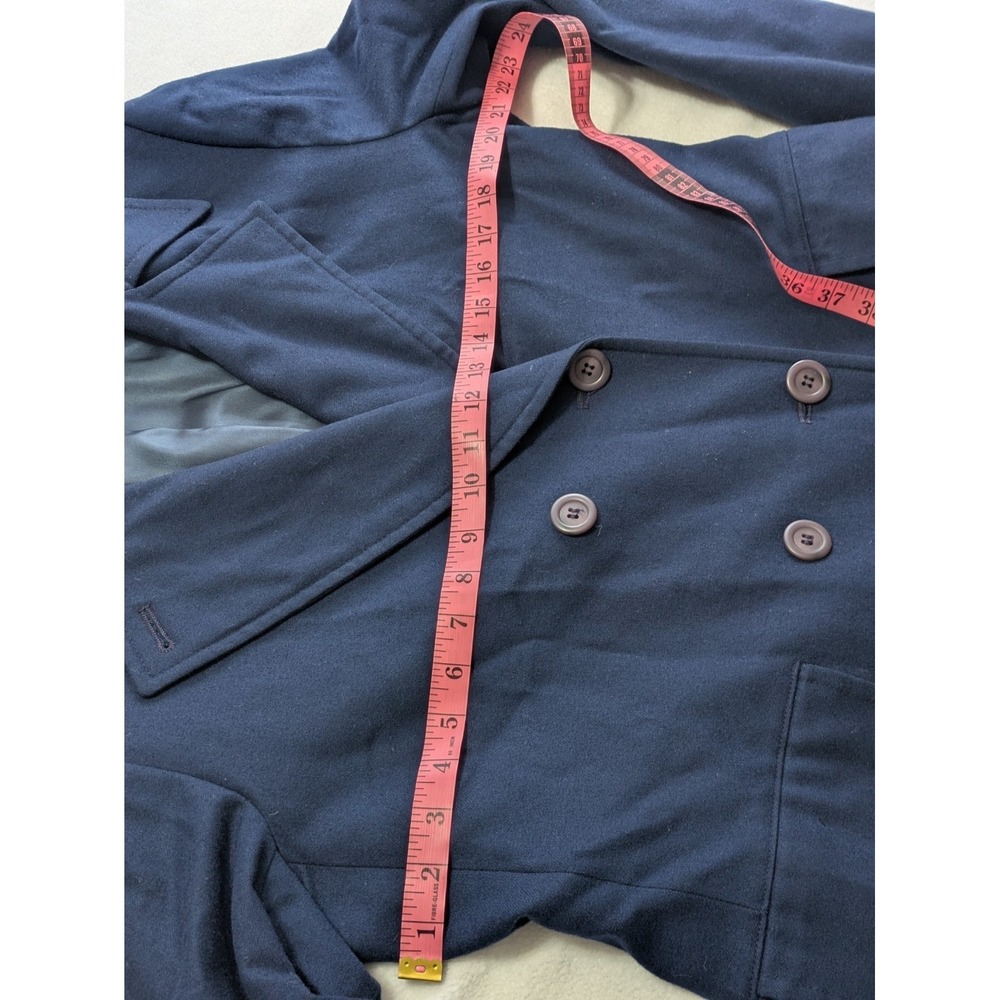 Pendleton Women's Coat Vintage 100% Virgin Wool Navy Blue Trench Size 10 Preppy - Picture 16 of 16